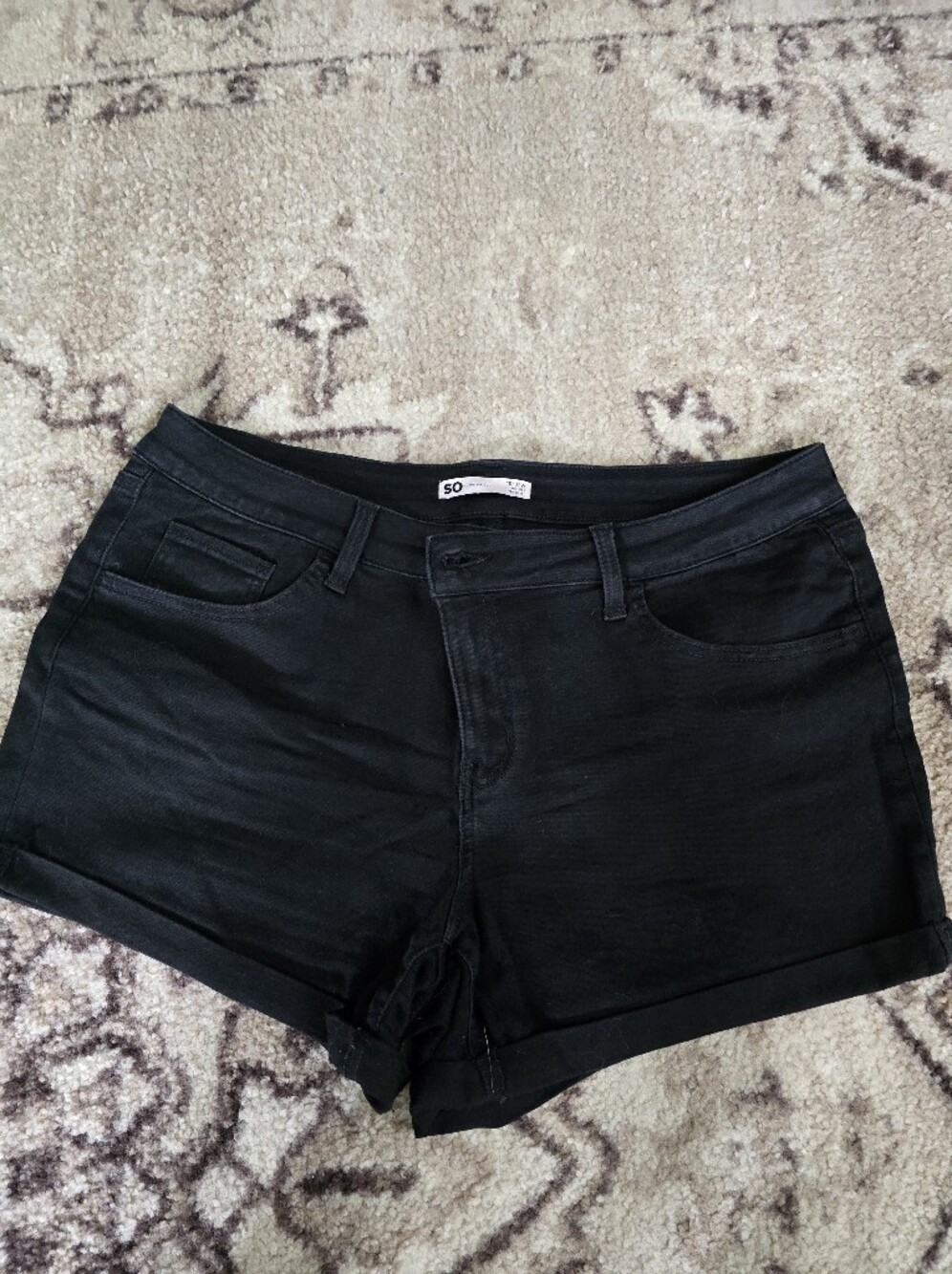 SO Black Women's Jean Shorts with Cuffed Hem